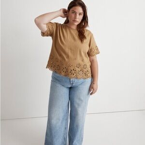 Madewell Plus Floral Eyelet Crop Top